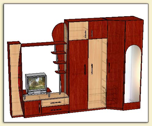 Медийная стенка с угловым шкафом